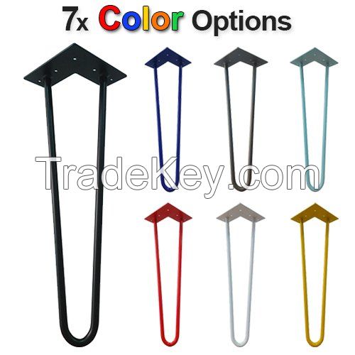 China manufacturer metal solid steel 2 rod coloful hairpin tabl leg