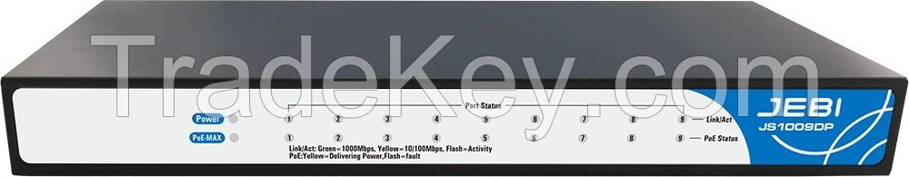 JEBI 8 port JS1009DP Fast Ethernet layer-2 POE switch.