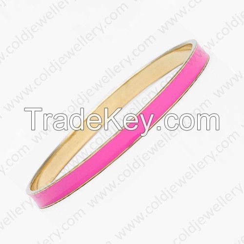 Skinny 5mm orange enamel bangle