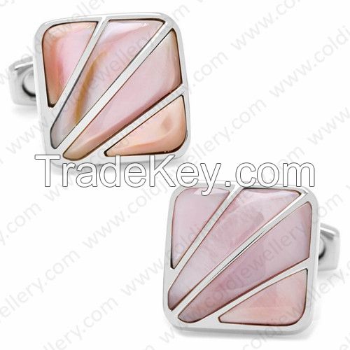 White mother of pearl mens cufflinks