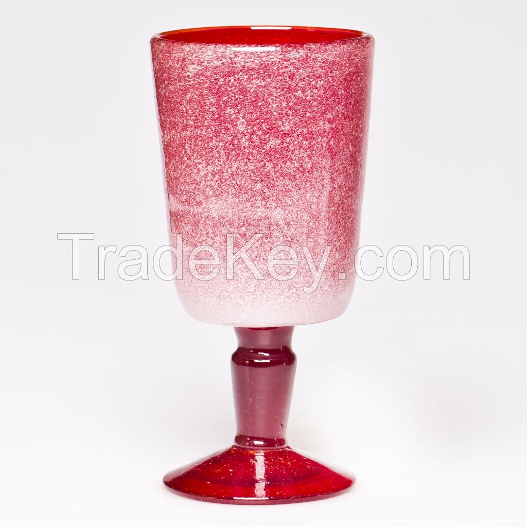 New wholesale gradient red wine glass cup manufacturer color glass cup for decoration
