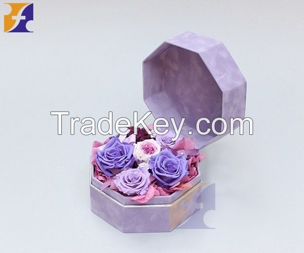 Octagon shaped flower box gift box