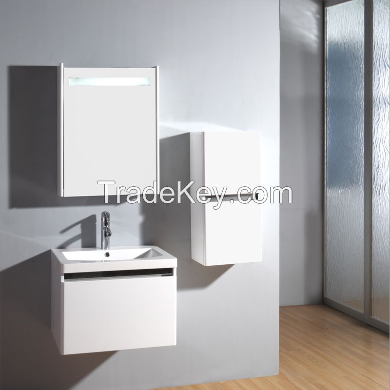 SIMBLE Brand white waterproof bathroom cabinet, bathroom high glossy wall mounted vanity cabinet