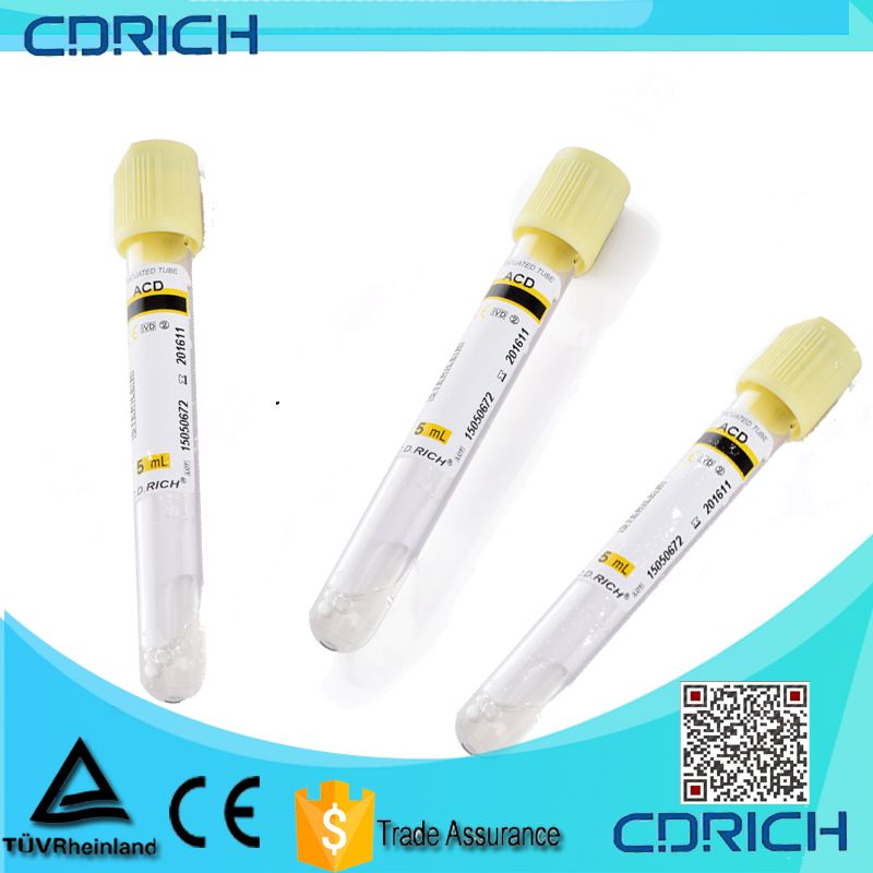 yellow anti-coagulant vaccum blood collection tube for centrifugal machine