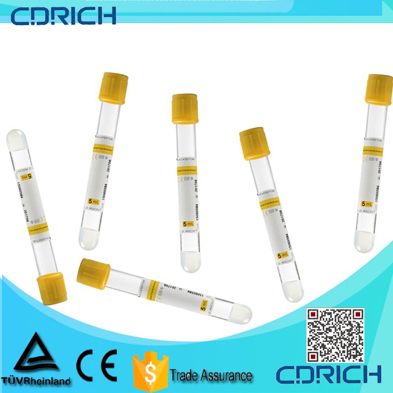 plain no additive vaccum blood collection tube for blood collection system