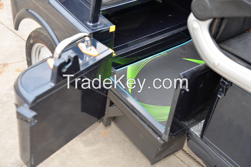 Golden electric tricyle for cargo and passenger