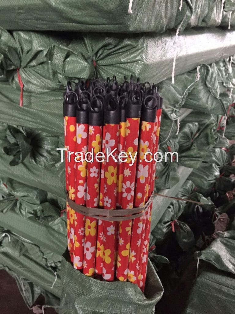 pvc coated wooden broom handle for cleaning tool