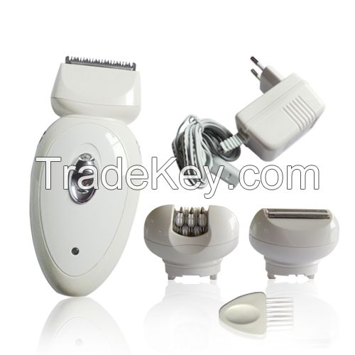  Rechargeable hair epilator with 3 changeable heads 