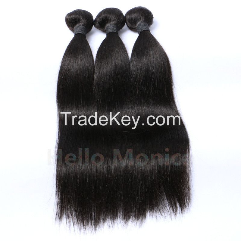 Hello Monica Brazilian Virgin Straight Remy Hair Bundles Natural Color 100g 100% Human Hair Weaves