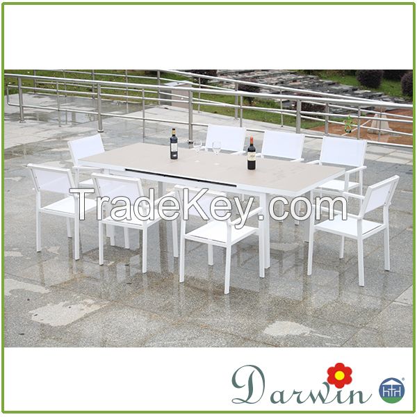 Hotsale powder coating glass top extension table