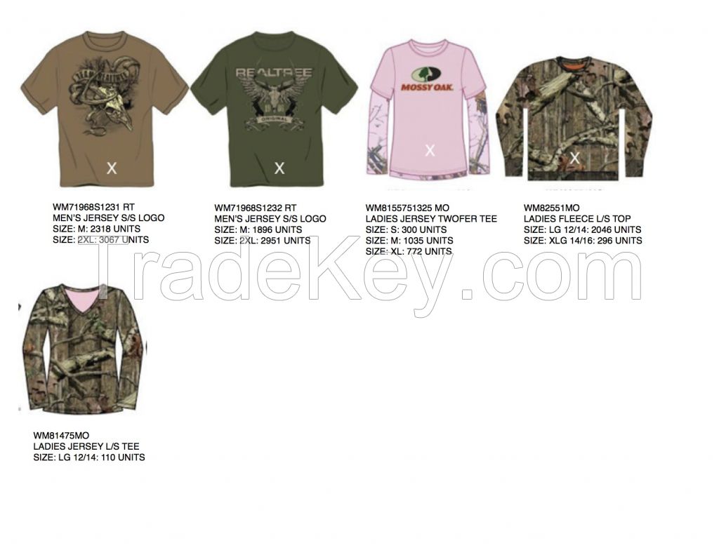 Mossy Oak and Real Tree T-shirts & Long Sleeved Shirts