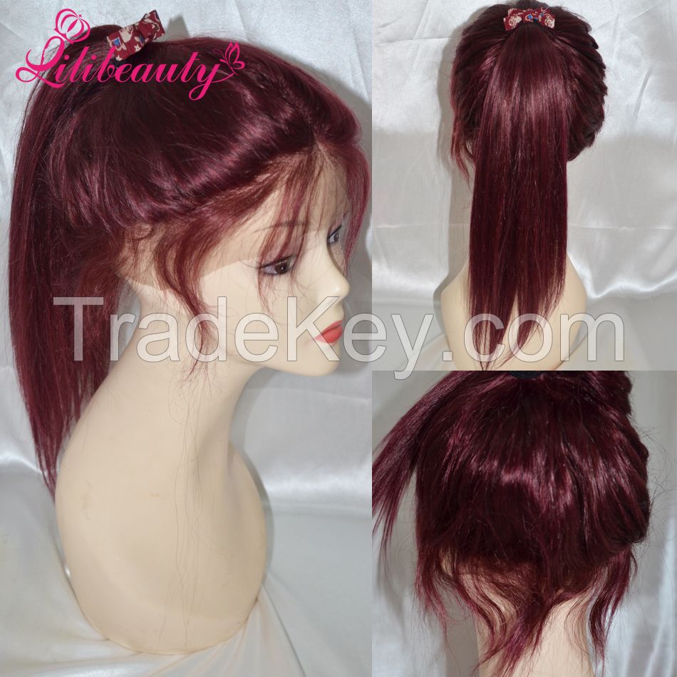 Brazilian Virgin Remy Hair Full Lace Human Hair Wig 99j