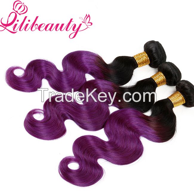 14" Two Tones Ombre Brazilian Human Hair Weft Fashion Ombre Hair