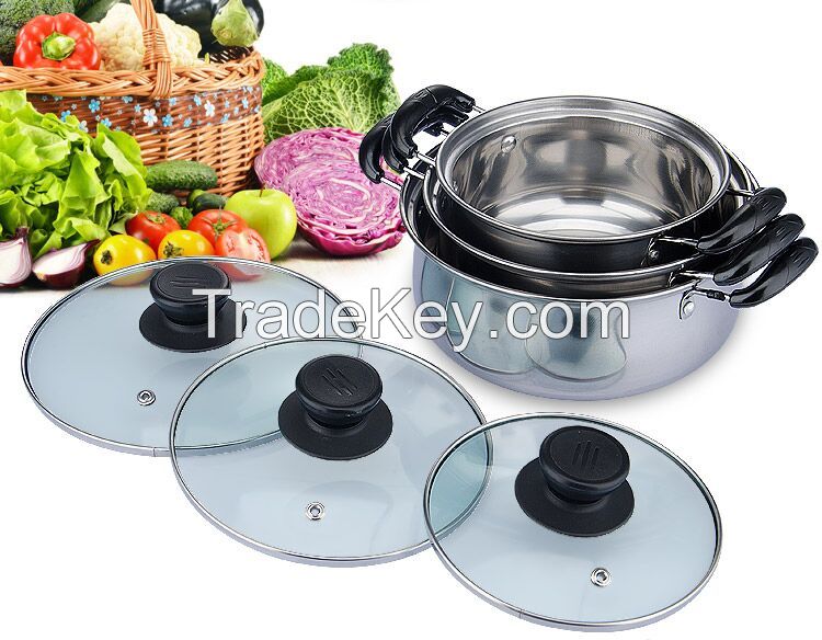 2016 newest Cooking Pot for Kitchen ss soup pot & sauce pan stainless steel steamer