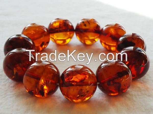 Amber bracelet, color is &quot;tea with sparkle bubbles inside&quot;