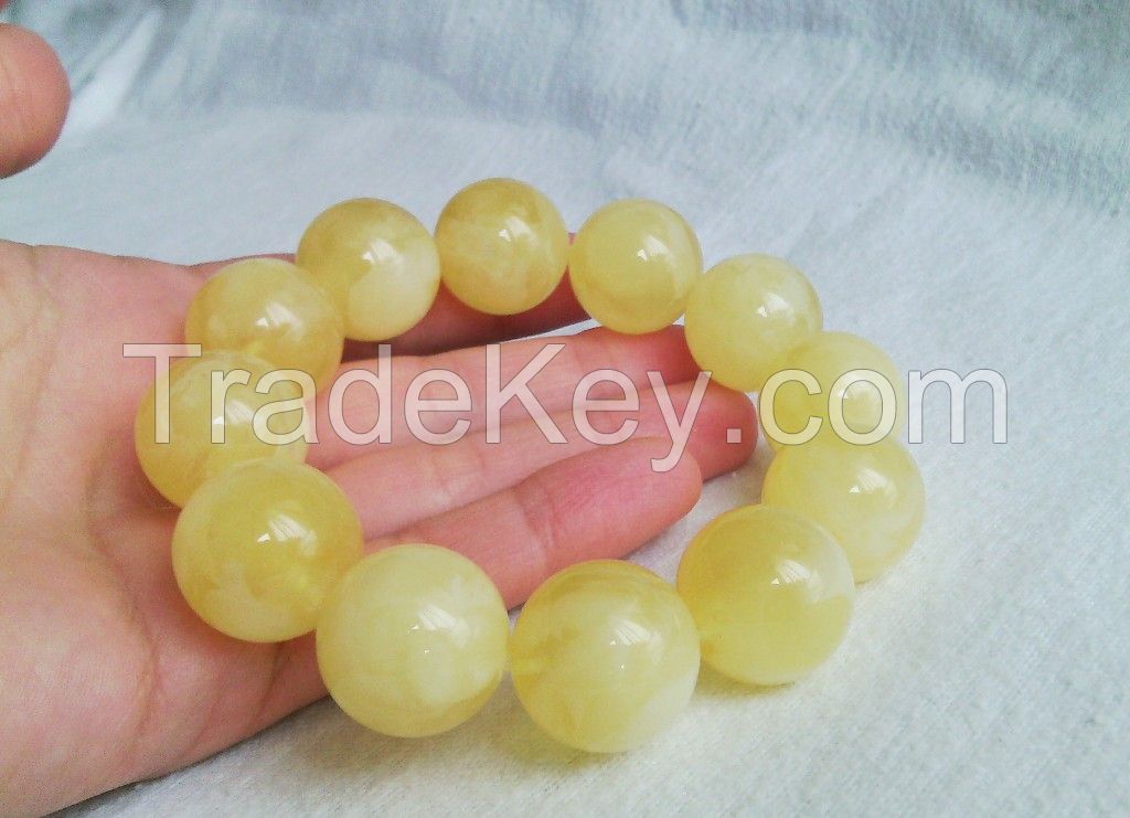 Amber Bracelets, White Color