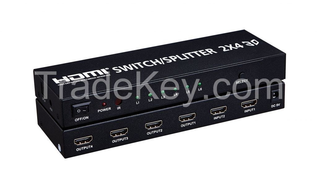 HDMI Switch/Splitter 2X4