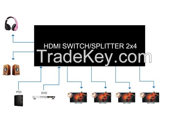HDMI Switch/Splitter 2X4
