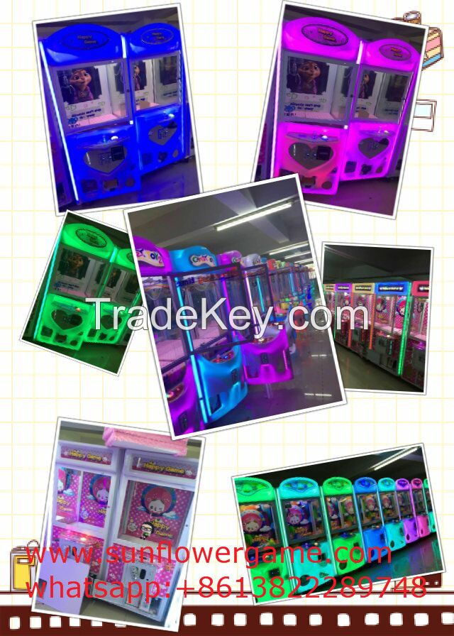 coin operated prize toy candy crane claw machine/key master kids crane games classical arcade game