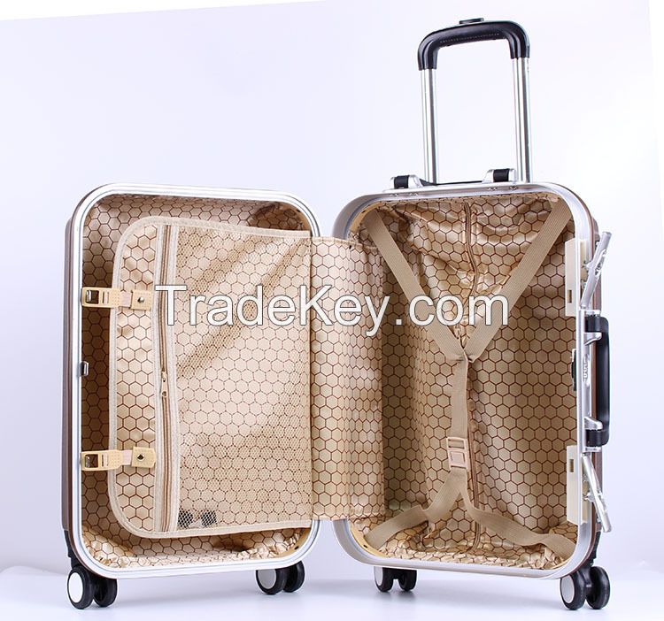 ABS+PC travel luggage with TSA lock & aluminium frame
