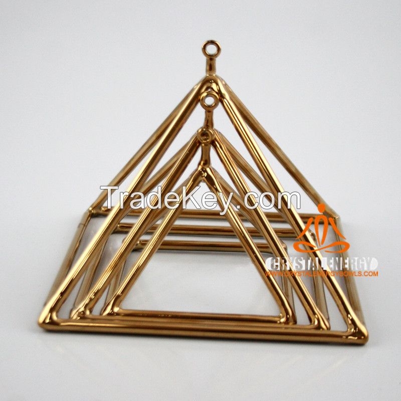 crystal pyramid with Titanium-plated design with free rod