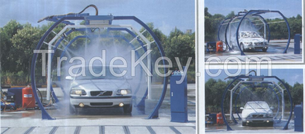 Overpass type touchless car wash equipment