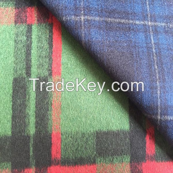 wool blend fabric, tartan wool fabric