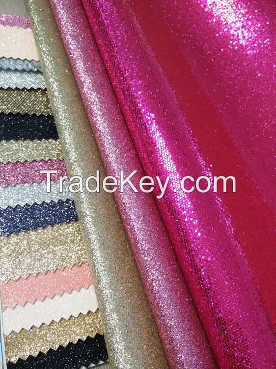 Hot-selling sparkel Glitter leather for shoe upper furniture material