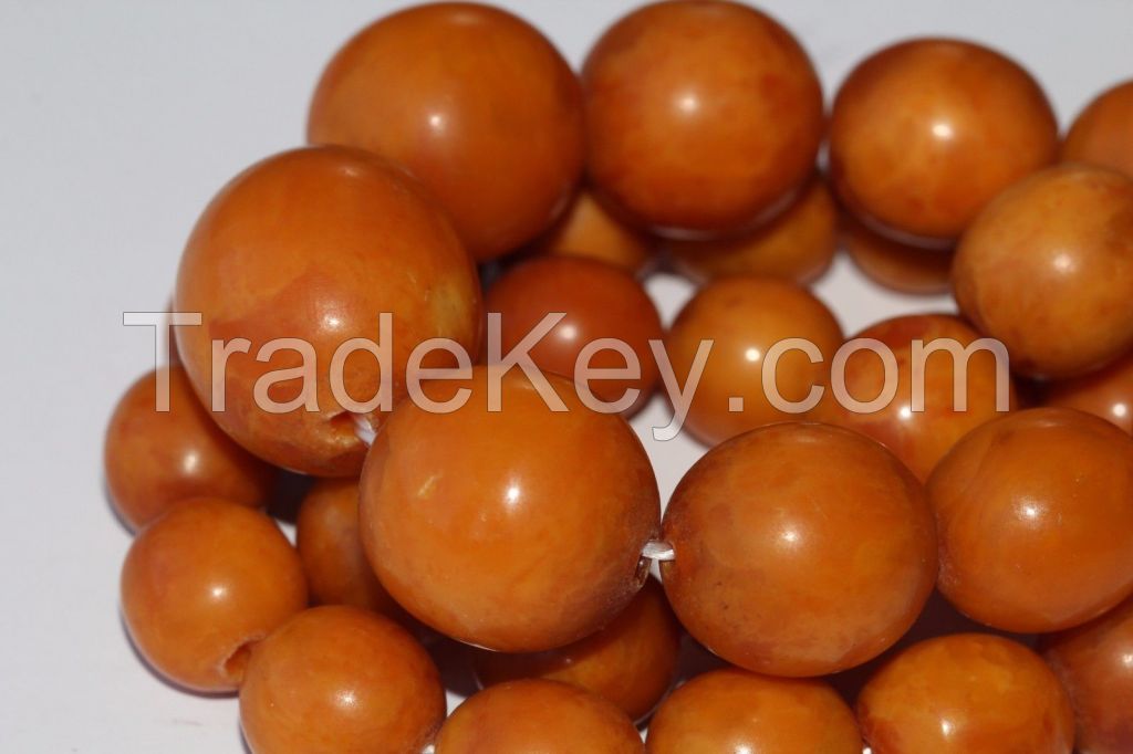 Natural Baltic Amber Necklace Beads Antique Pressed 38.29 gr. KOENIGSBERG