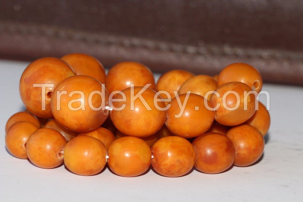 Natural Baltic Amber Necklace Beads Antique Pressed 38.29 gr. KOENIGSBERG