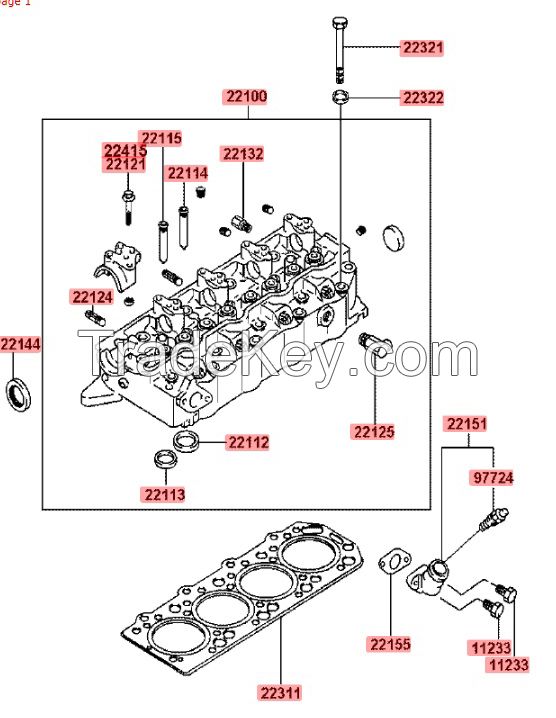CYLINDER HEAD COMPLETE 22001-42880