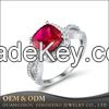 Lab Ruby CZ Crystal Promise Engagement Wedding Bands Eternity Collection Jewelry Rings