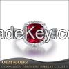 Lab Ruby CZ Crystal Promise Engagement Wedding Bands Eternity Collection Jewelry Rings