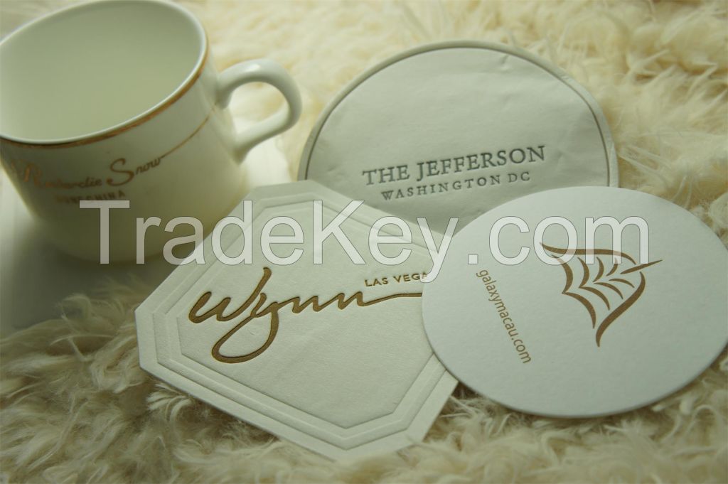 Absorbent factory direct price paper coaster for hotel