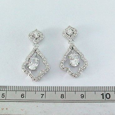 Italina sterling Silver ear rings with SW cristal