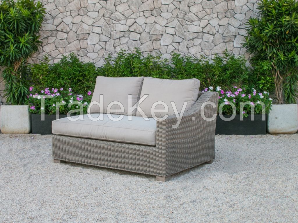 Wicker Wooden Rattan Outdoor Living Sofa Set furniture - Patio Wicker PE rattan sofa set garden furniture