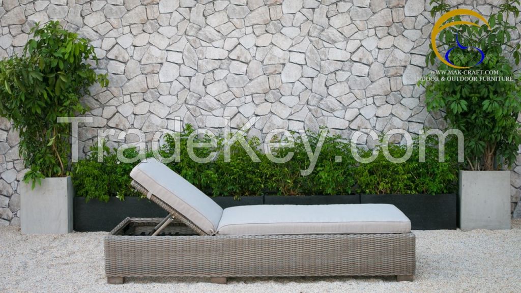 Best selling Wicker Cheap Sun Lounger - Wicker Rattan swimming pool sunbed - Rattan Outdoor Sunbed