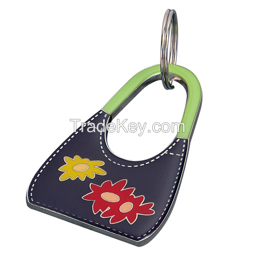 flower design with metal keychain made in china