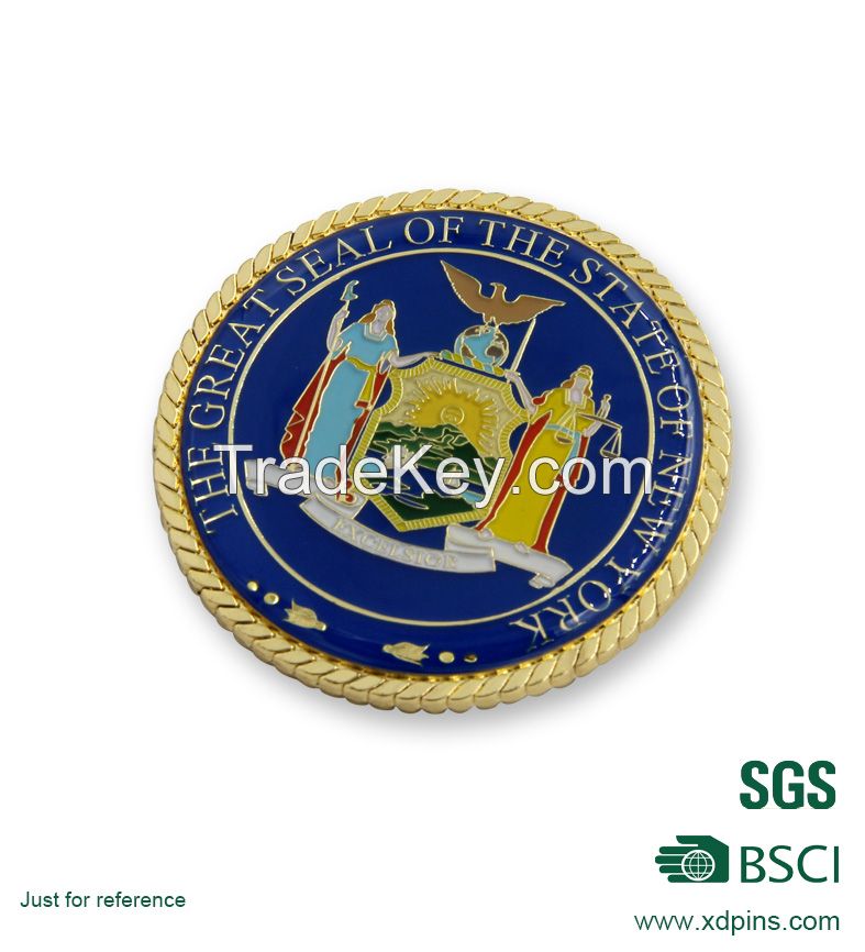 Souvenir coins with round shaped,metal material custom design