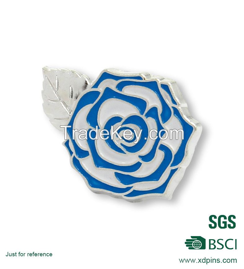 flower shaped with custom metal badge 