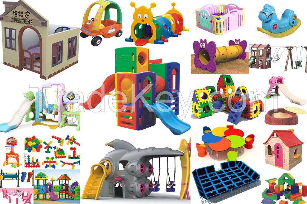 2016 Newest plastic children playground slide funny indoor plastic toys