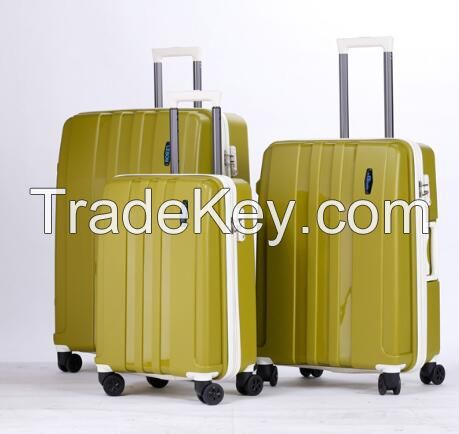Hardside spinner polypropylene 22, 26, 30 inches PP luggage sets hard sh