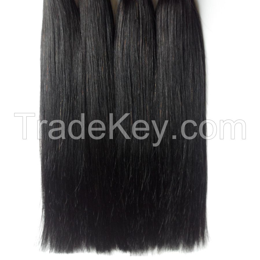 Brazilian hair Human hair weft Natural black unprocessed Silk straight 100g 5A