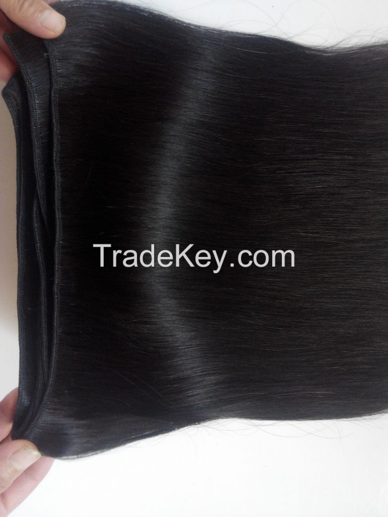 Brazilian hair Human hair weft Natural black unprocessed Silk straight 100g 5A