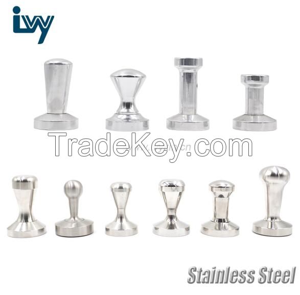 Full stainless steel Aluminum espresso coffee tamper flat base