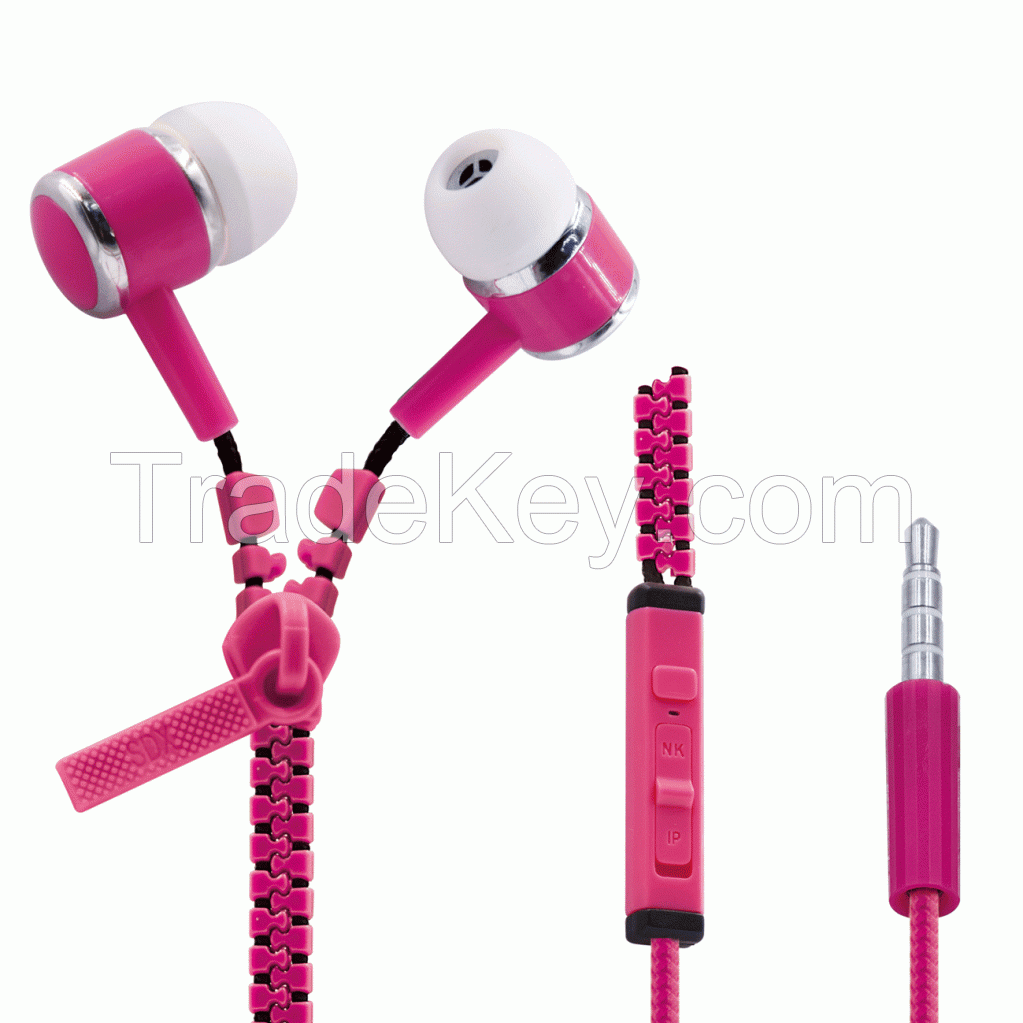 Universal Handsfree Zipper Earphone with MIC (Z2)