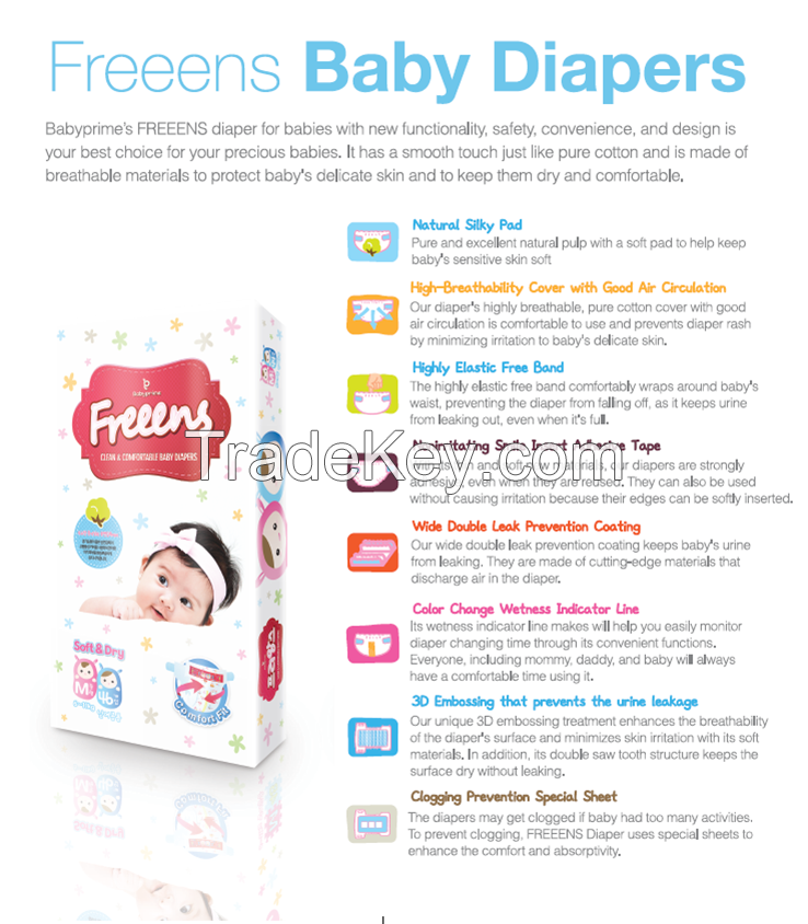 Freeens Baby Diapers (MADE IN KOREA)