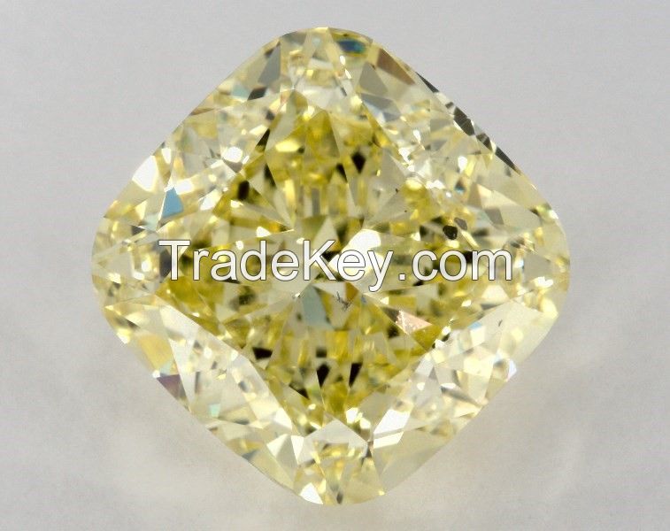 5 .01 CARAT GIA CERTIFIED NATURAL FANCY INTENSE YELLOW COLOUR  LOOSE POLISHED CUSHION CUT DIAMOND