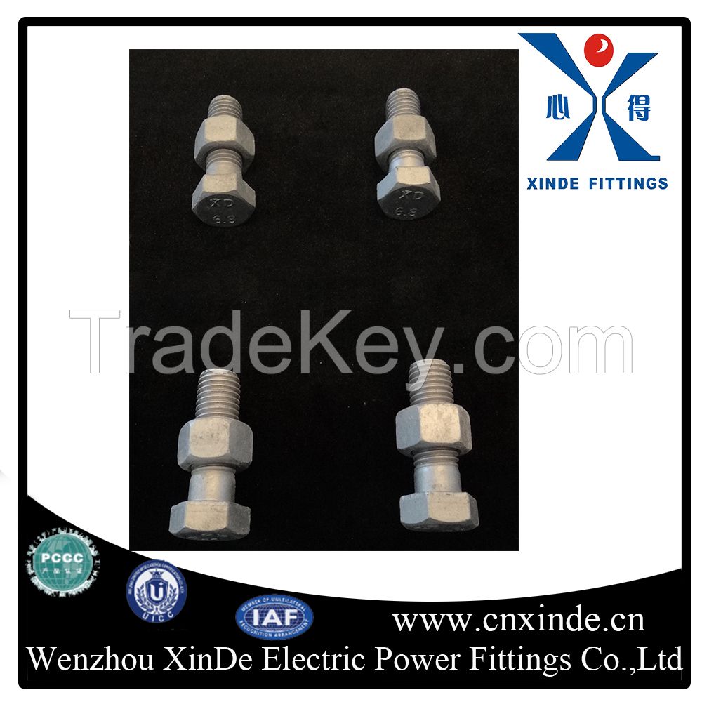 M16 45temperature Grade 6.8 anchor bolts for electric transmissions fittings