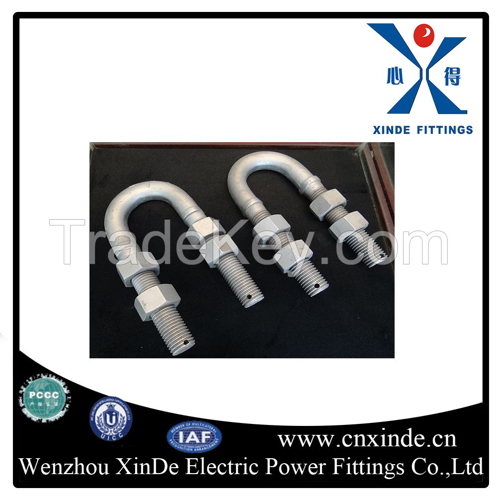 Quality Power transmission line steel towers U bolts for M20 grade 6.8